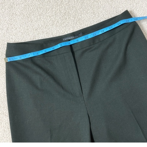 NEW Lafayette 148 Barrow Pants Flat Front Olive Green Double Face Luxe Wool Sz 8 - Picture 10 of 15
